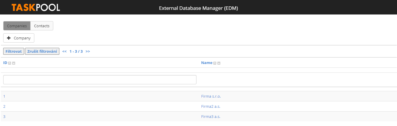 External Database Manager
