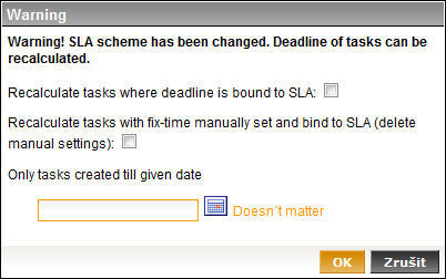 Re-calculation of the manual time according to SLA
