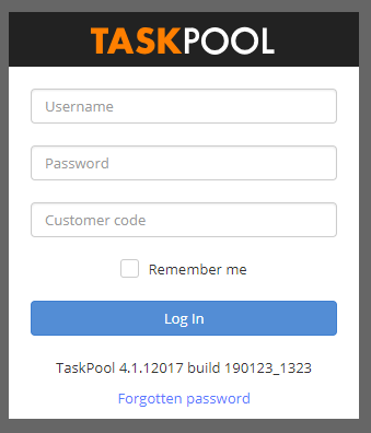 Log in to TaskPool workplace