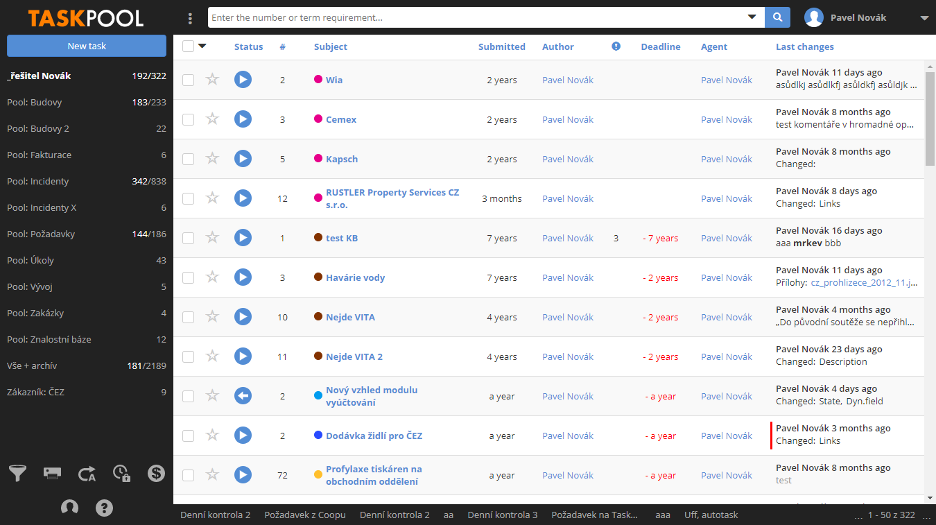 Workplace of system TaskPool