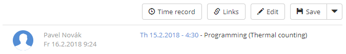 View time entry in task history